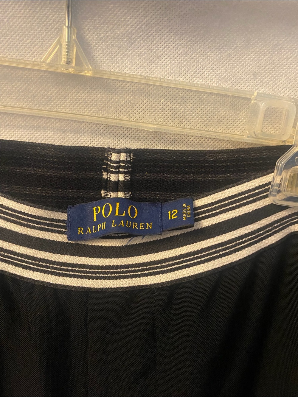 Polo Ralph Lauren Black Striped Waist Skirt - Size 12